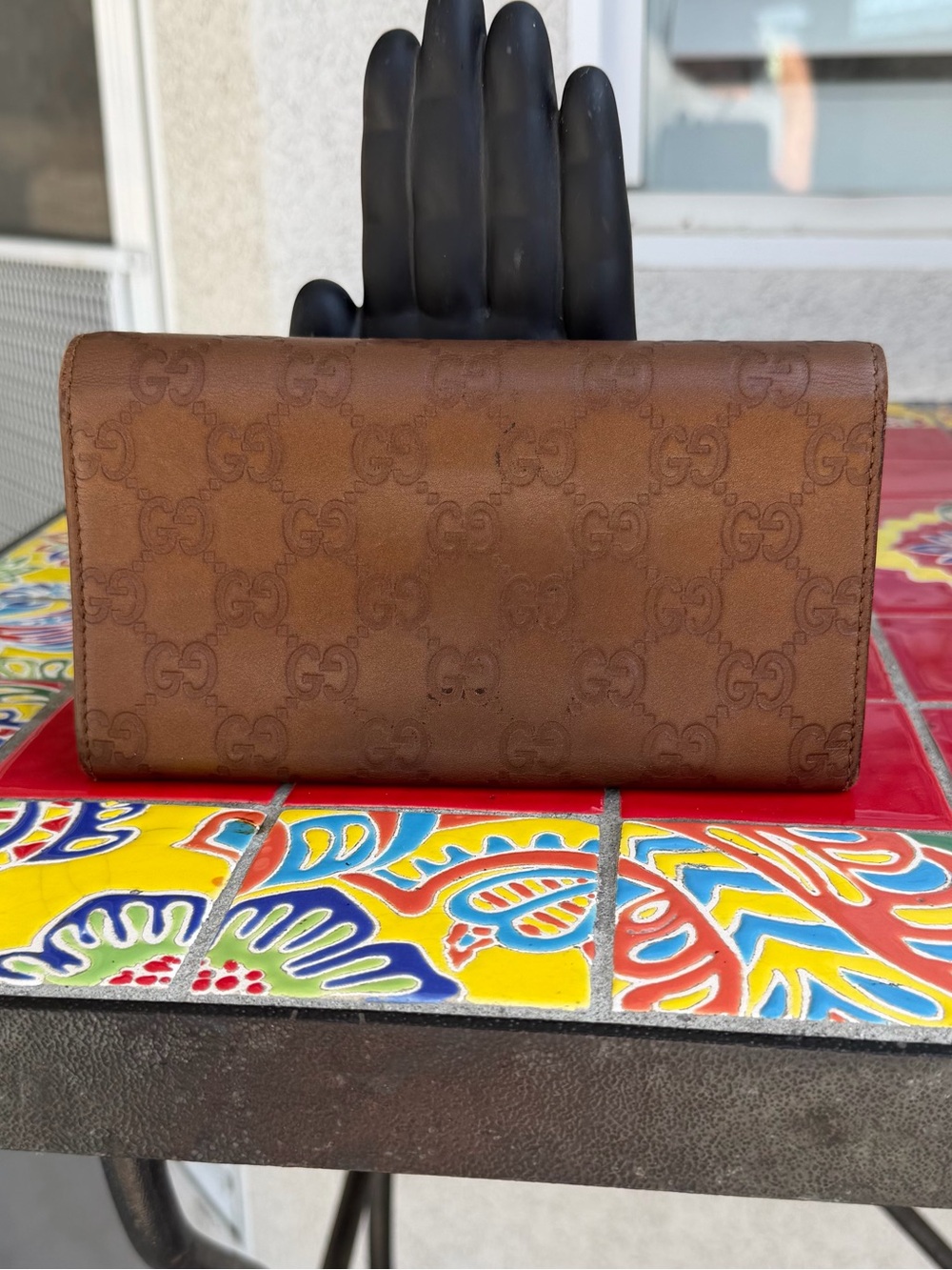 Gucci Brown Monogram Continental Wallet - Picture 2 of 10